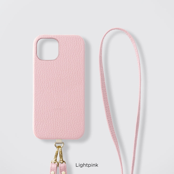 Compatible MagSafe, étui arrière antichoc en TPU avec bandoulière en cuir italien véritable, disponible en 32 couleurs, et ensemble de supports de bandoulière en acier inoxydable - série AQUOS