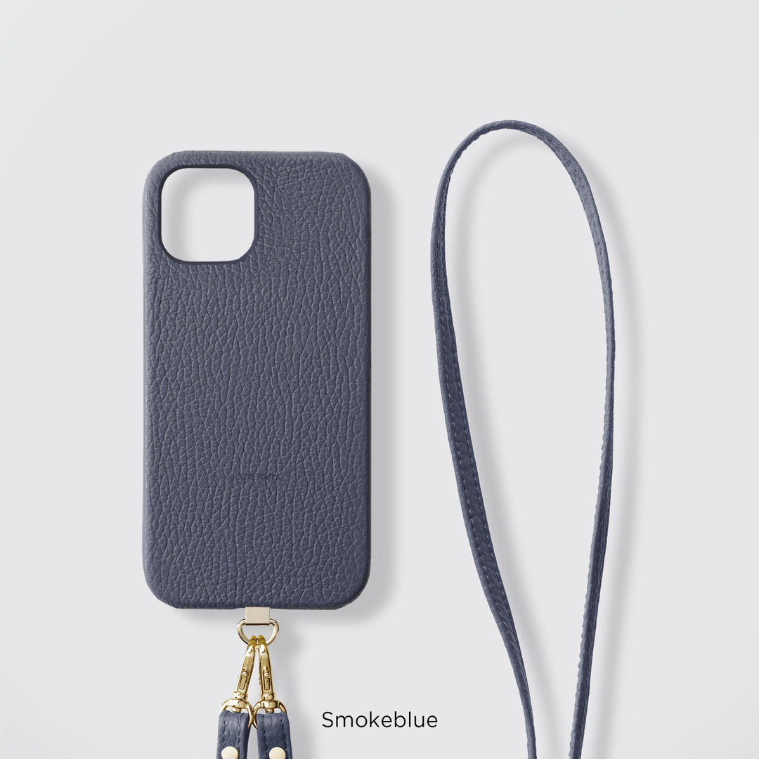 Compatible MagSafe, étui arrière antichoc en TPU avec bandoulière en cuir italien véritable, disponible en 32 couleurs, et ensemble de supports de bandoulière en acier inoxydable - série AQUOS