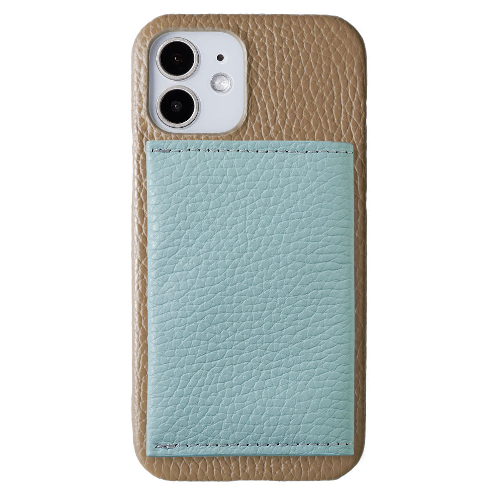 Cuir véritable 32 couleurs cuir italien grainé Compatible Magsafe Étui arrière avec miroir à ouverture latérale et porte-cartes Série Xperia