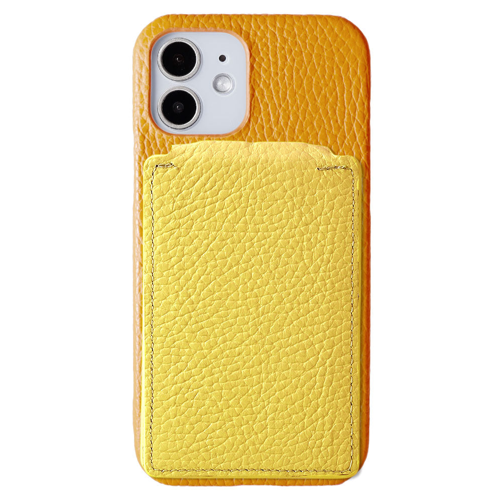 本革 32色 イタリアンシュリンクレザー Magsafe対応 回転スタンドミラー カードケース付き 背面ケース iPhoneシリーズ