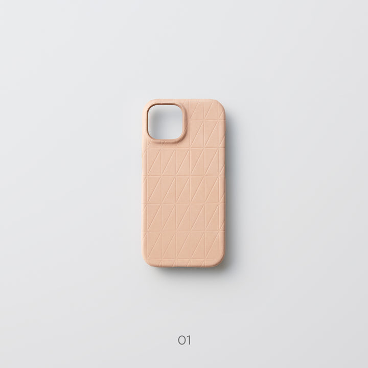 Carole Baijings × COVERARY : Coque arrière en cuir embossée à motifs géométriques
