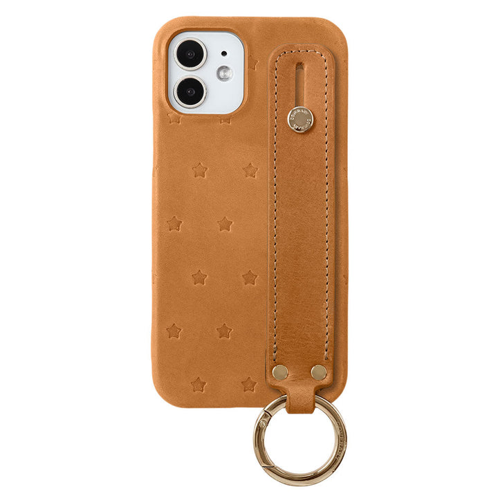 Étui arrière en cuir véritable Japan Leather Mostro avec motif embossé intégral et poignée à main