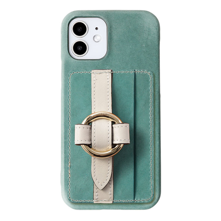 Genuine leather Japan leather Mostro Magsafe compatible card storage ring buckle belt attached back case Xperia series