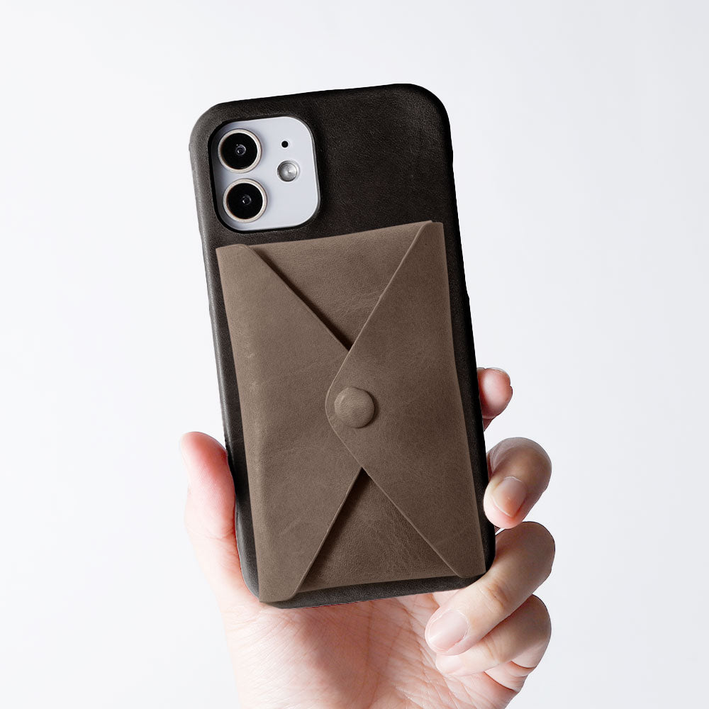 本革 ジャパンレザー モストロ Magsafe対応 蓋ありポケット付き 背面ケース iPhoneシリーズ