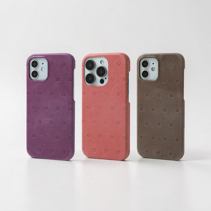 Genuine Leather Japan Leather Mostro Full Pattern Embossed Back Case AQUOS Series