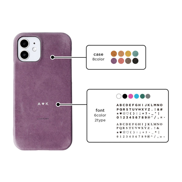Genuine Leather Japan Leather Mostro Back Case Name Engraving (Color Foil Stamping) Galaxy Series