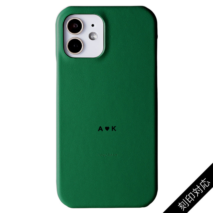 Coque arrière en cuir italien lisse véritable avec gravure personnalisée (impression à la feuille de couleur) pour la série Galaxy