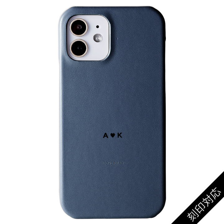 Coque arrière en cuir italien lisse véritable avec gravure personnalisée (impression à la feuille de couleur) pour la série Galaxy
