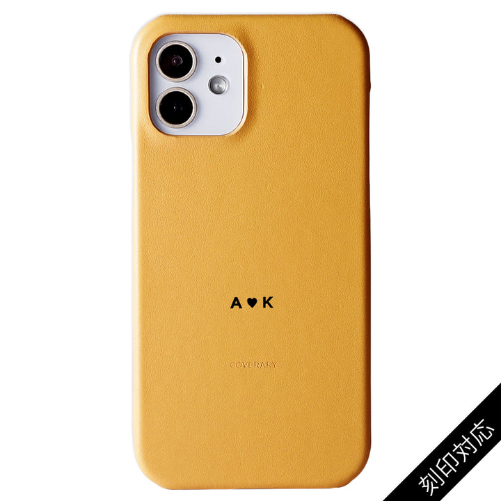 Coque arrière en cuir italien lisse véritable avec gravure personnalisée (impression à la feuille de couleur) pour la série Galaxy