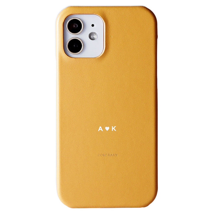 本革 イタリアンスムースレザー 背面ケース 名入れ 刻印(カラー箔押し) iPhoneシリーズ