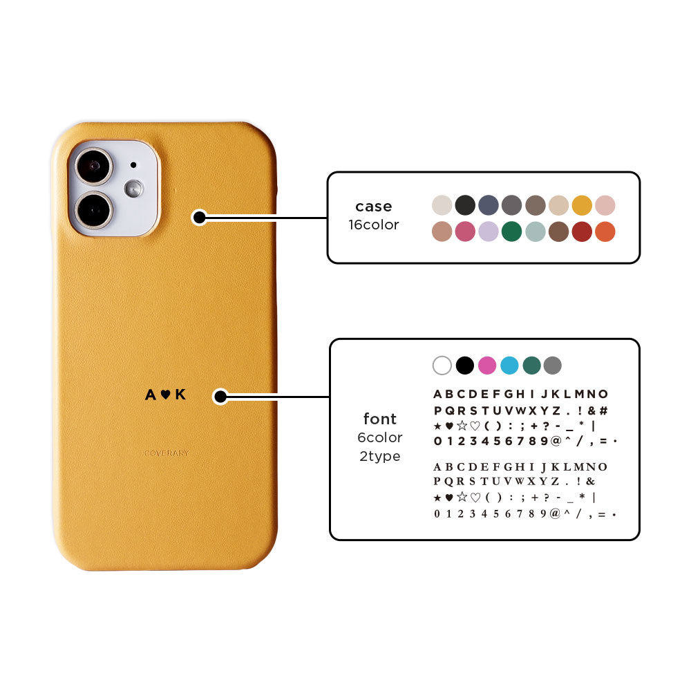 Genuine Leather Italian Smooth Leather Back Case Name Engraving (Color Foil Stamping) Xperia Series