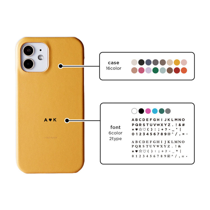 Genuine Leather Italian Smooth Leather Back Case Name Engraving (Color Foil Stamping) Xperia Series