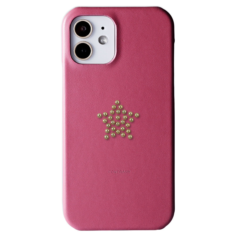 Genuine Leather Italian Smooth Leather Stud Motif Back Case AQUOS Series