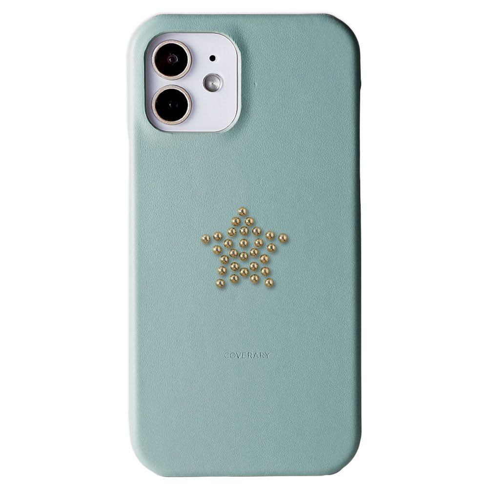 Genuine Leather Italian Smooth Leather Stud Motif Back Case Xperia Series