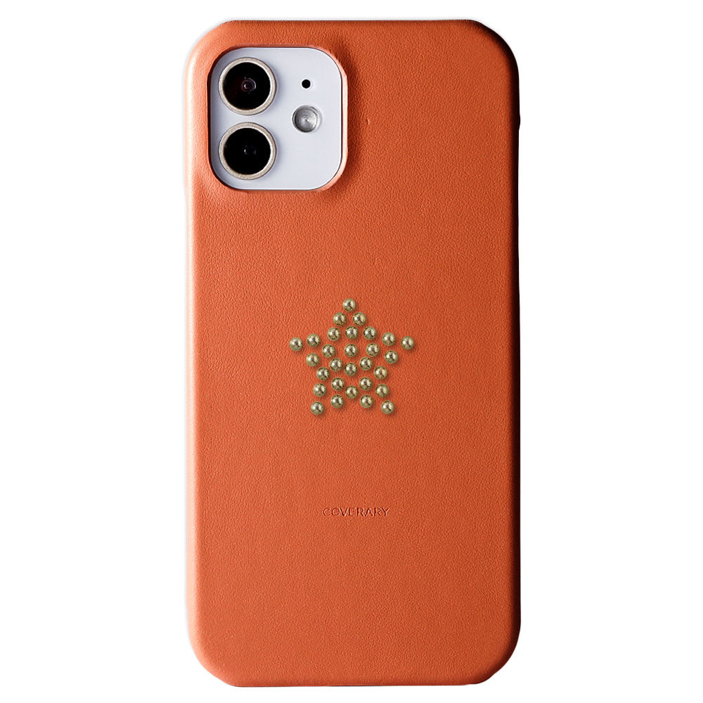 Genuine Leather Italian Smooth Leather Stud Motif Back Case AQUOS Series