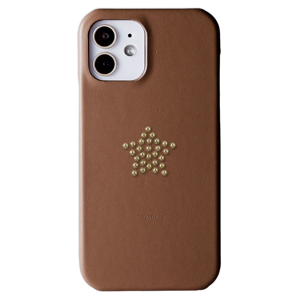 Genuine Leather Italian Smooth Leather Stud Motif Back Case AQUOS Series