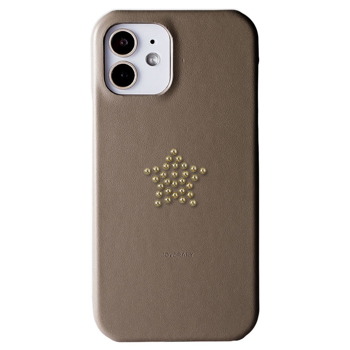 Genuine Leather Italian Smooth Leather Stud Motif Back Case Xperia Series