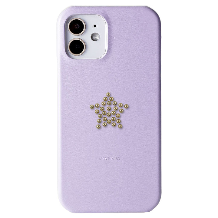 Genuine Leather Italian Smooth Leather Stud Motif Back Case Galaxy Series