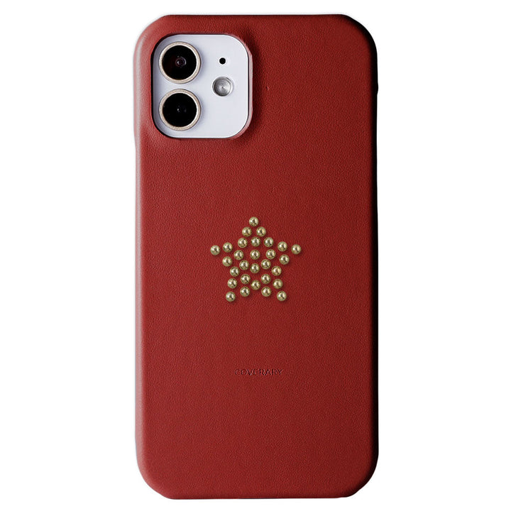 Genuine Leather Italian Smooth Leather Stud Motif Back Case Xperia Series