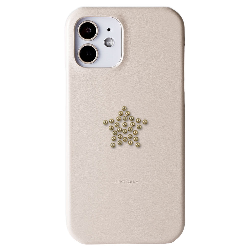 Genuine Leather Italian Smooth Leather Stud Motif Back Case AQUOS Series