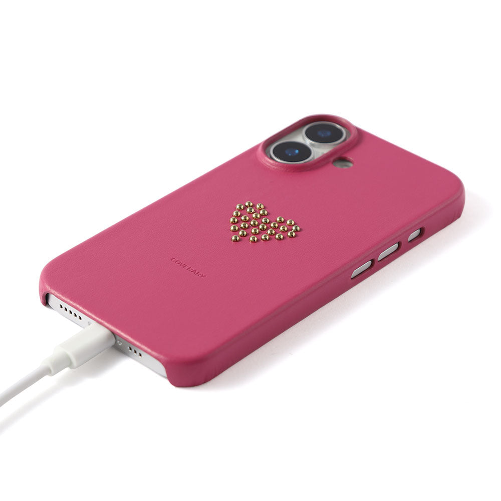 Genuine Leather Italian Smooth Leather Stud Motif Back Case AQUOS Series
