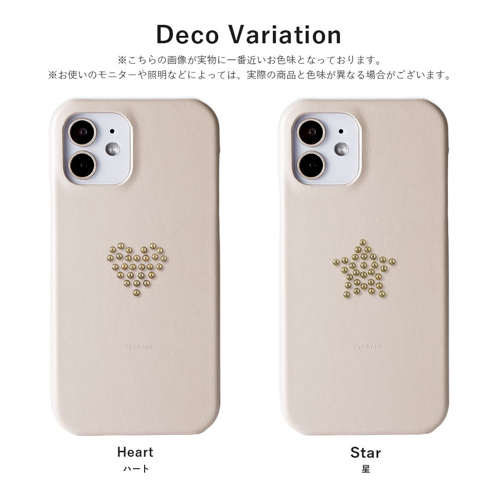 Genuine Leather Italian Smooth Leather Stud Motif Back Case