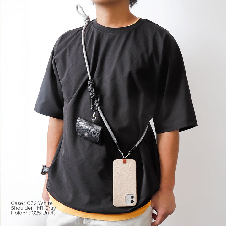 Genuine leather 32 colors Italian shrink leather holder set & 8mm rope shoulder strap included back case Google Pixel series