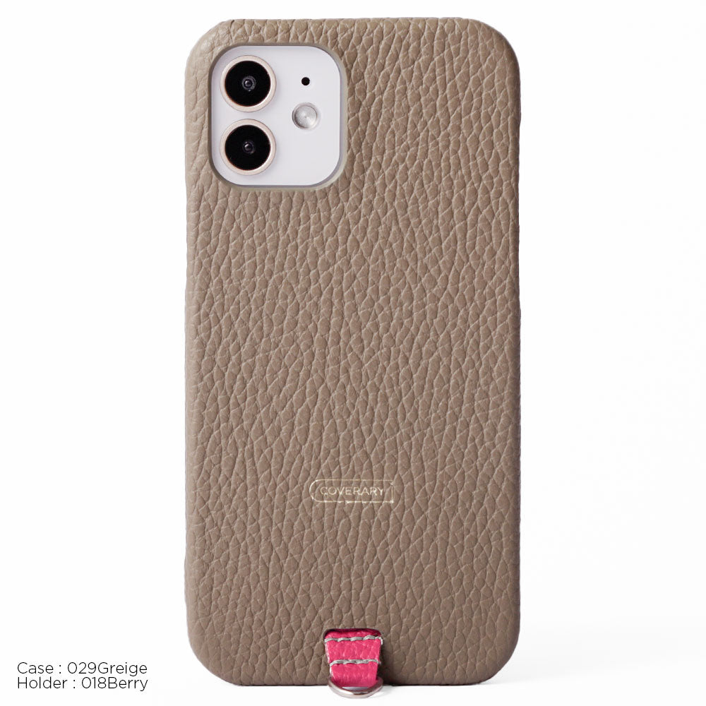 Ensemble porte-carte en cuir véritable italien grainé 32 couleurs avec sangle d'épaule en corde de 8 mm et coque arrière pour série Xperia