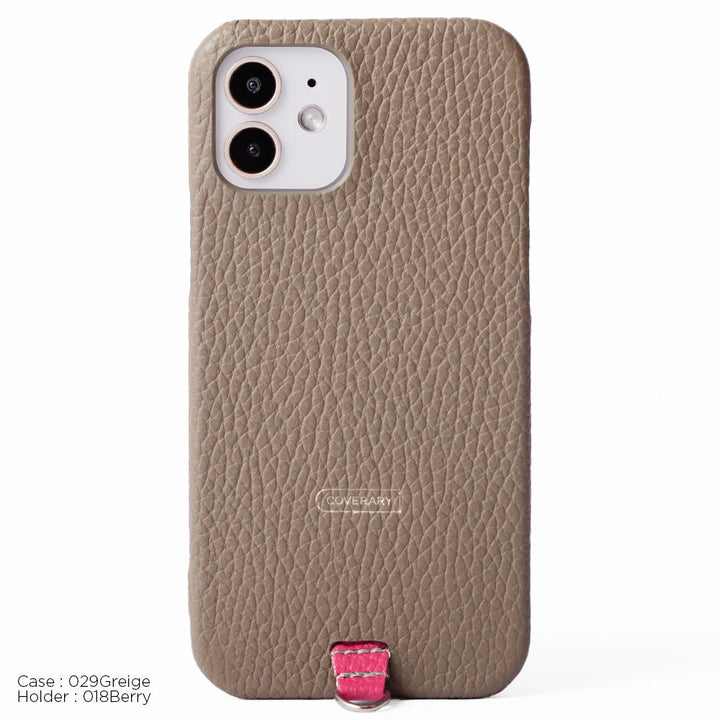 Ensemble porte-carte en cuir véritable italien grainé 32 couleurs avec sangle d'épaule en corde de 8 mm et coque arrière pour série Xperia