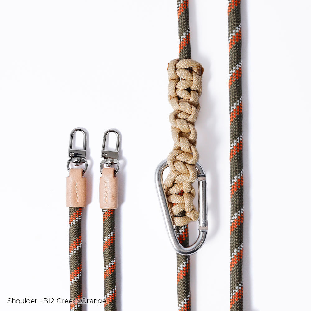 Ensemble porte-carte en cuir italien grainé 32 couleurs avec sangle d'épaule en corde de 8 mm et coque arrière