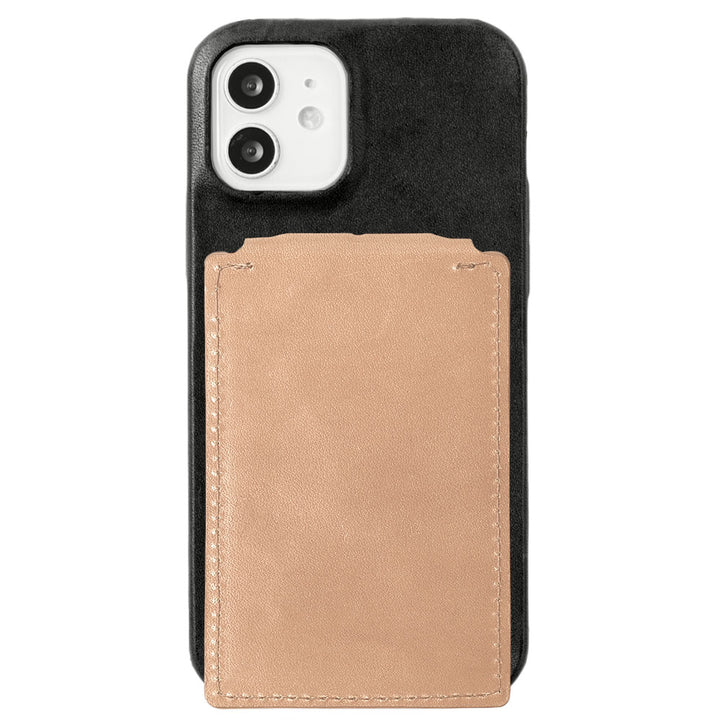 Genuine Leather Tochigi Leather Magsafe Compatible Rotating Stand Mirror with Card Case Back Cover