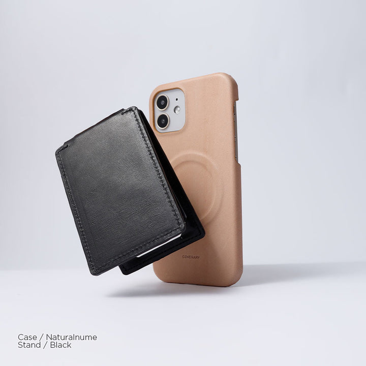 Cuir véritable cuir Tochigi Support rotatif miroir compatible Magsafe avec porte-cartes Coque arrière Série Google Pixel