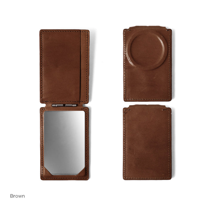 Cuir véritable cuir Tochigi Support rotatif miroir compatible Magsafe avec porte-cartes Coque arrière Série Google Pixel