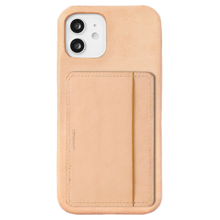 Genuine leather Tochigi leather Magsafe compatible card storage with pocket back case Xperia series