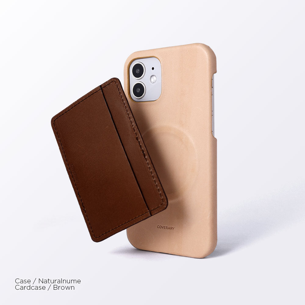 本革 栃木レザー Magsafe対応 カード収納 ポケット付き 背面ケース iPhoneシリーズ