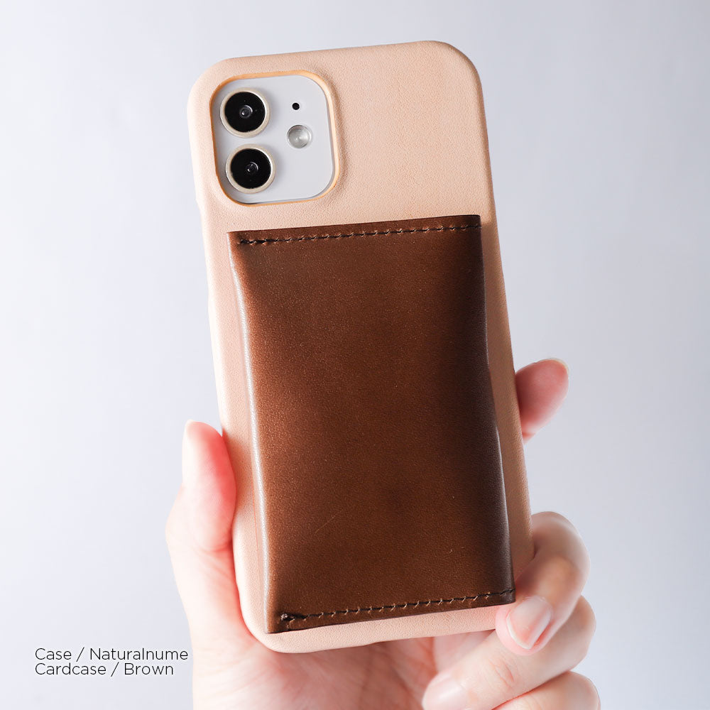 Genuine Leather Tochigi Leather Magsafe Compatible Horizontal Opening Mirror & Card Case Attached Back Case Galaxy Series