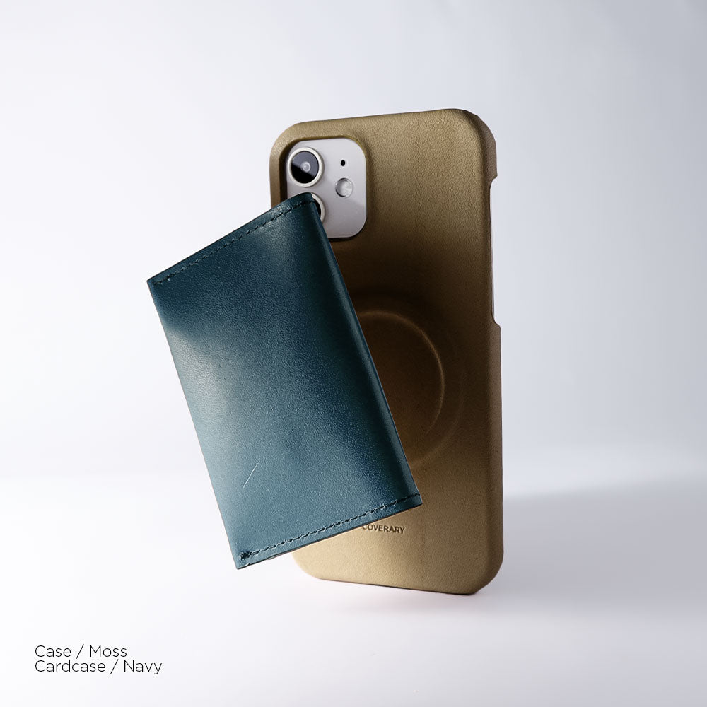 本革 栃木レザー Magsafe対応 横開きミラー＆カードケース付き 背面ケース iPhoneシリーズ