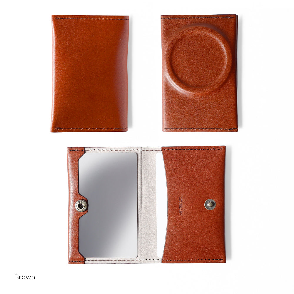 Genuine Leather Tochigi Leather Magsafe Compatible Horizontal Opening Mirror & Card Case Attached Back Case Galaxy Series