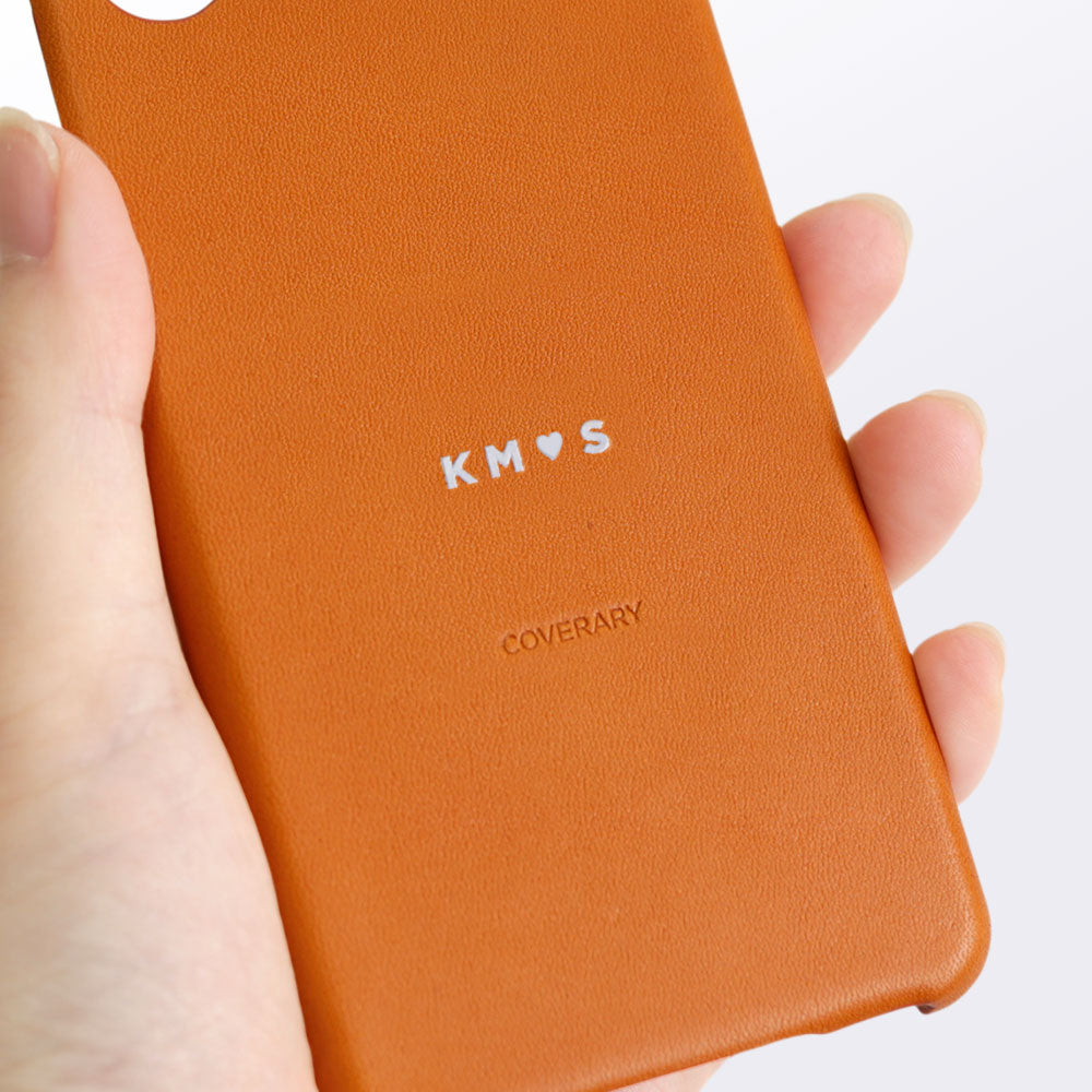 本革 栃木レザー 背面ケース 名入れ 刻印(カラー箔押し) Xperiaシリーズ