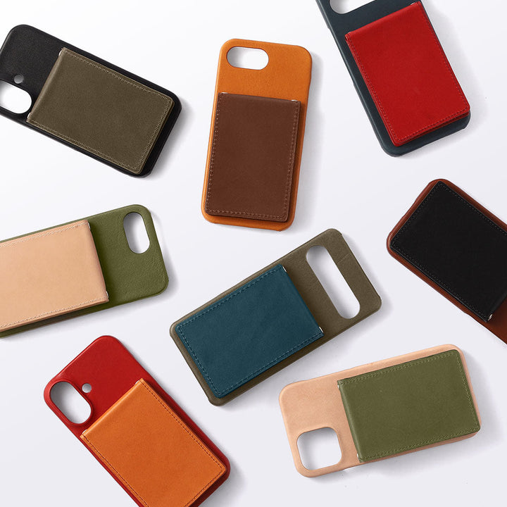 Genuine Leather Tochigi Leather Vertical Opening Card Case with Mirror Back Case AQUOS Series