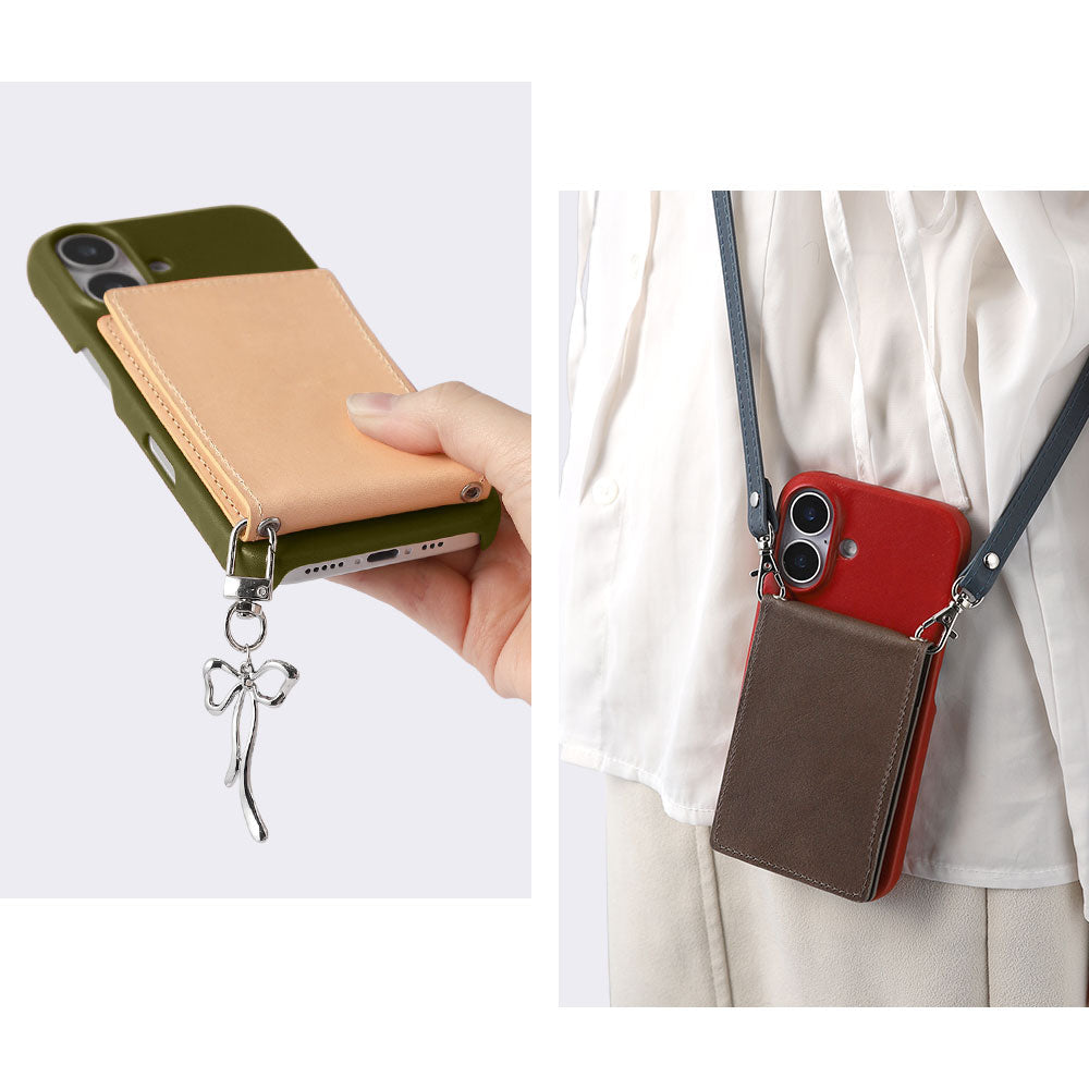 Genuine Leather Tochigi Leather Vertical Opening Card Case with Mirror Back Case AQUOS Series