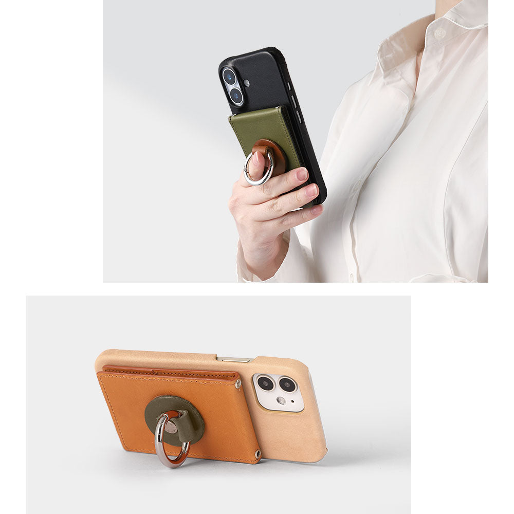 Genuine Leather Tochigi Leather Mirror & Smartphone Ring & Shoulder Strap Included Back Case for Google Pixel Series