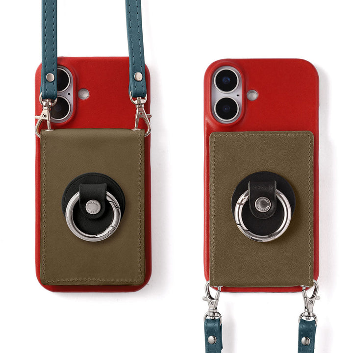 Genuine Leather Tochigi Leather Mirror & Smartphone Ring & Shoulder Strap Included Back Case for Google Pixel Series