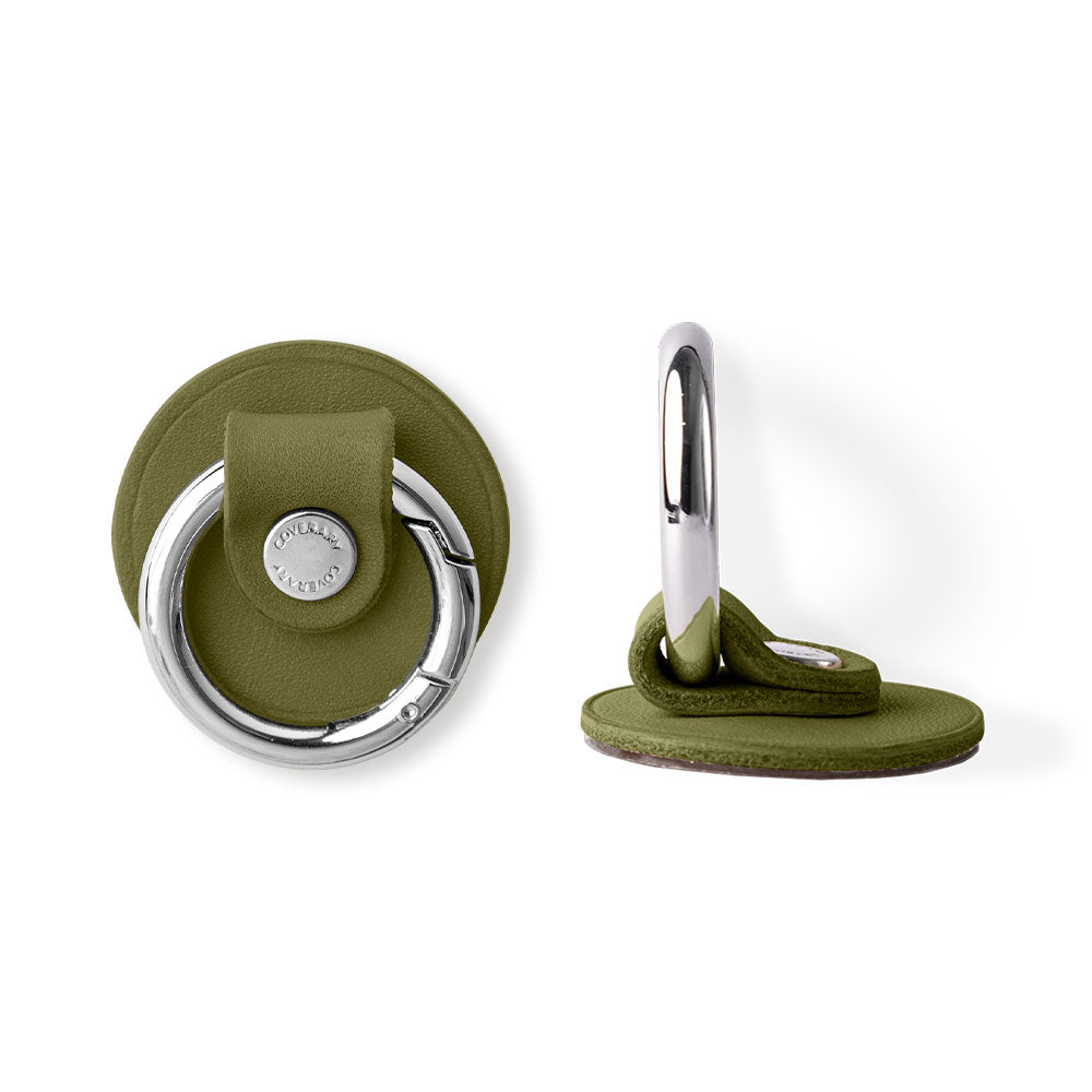 Étui arrière en cuir véritable Tochi Leather avec miroir, anneau pour téléphone et sangle d'épaule