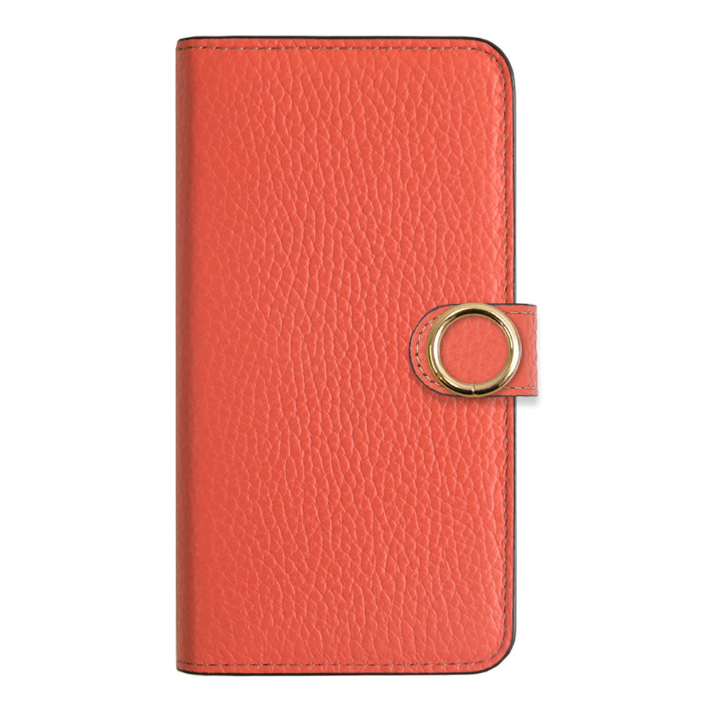 Cuir véritable 32 couleurs cuir italien grainé étui portefeuille avec anneau doré pour cartes (avec ceinture) série Xperia