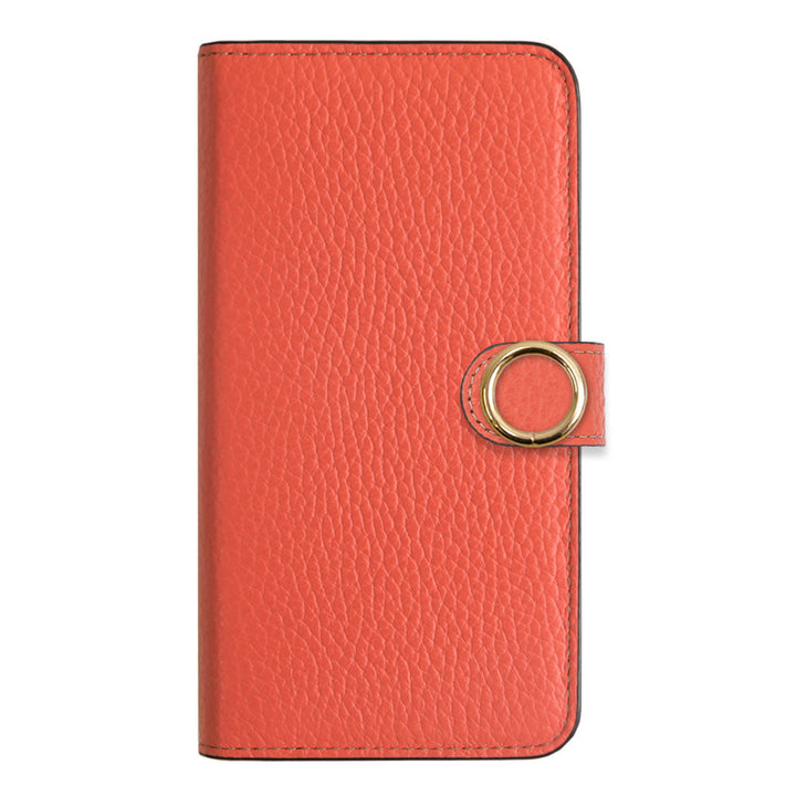 Cuir véritable 32 couleurs cuir italien grainé étui portefeuille avec anneau doré pour cartes (avec ceinture) série Xperia