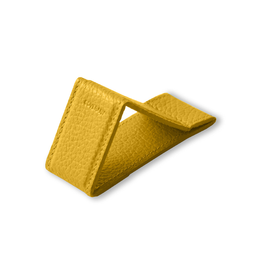 Ceinture à main avec support en cuir italien grainé, 32 couleurs, cuir véritable