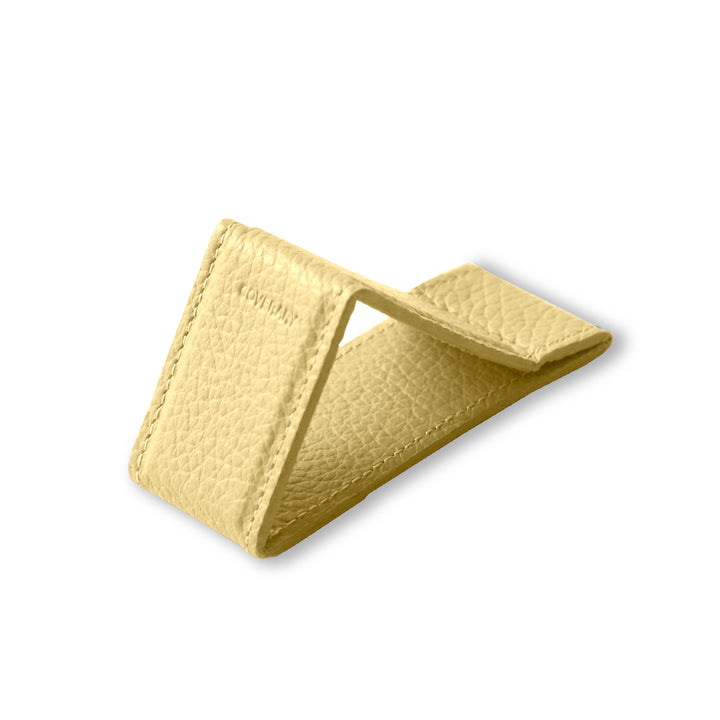 Ceinture à main avec support en cuir italien grainé, 32 couleurs, cuir véritable