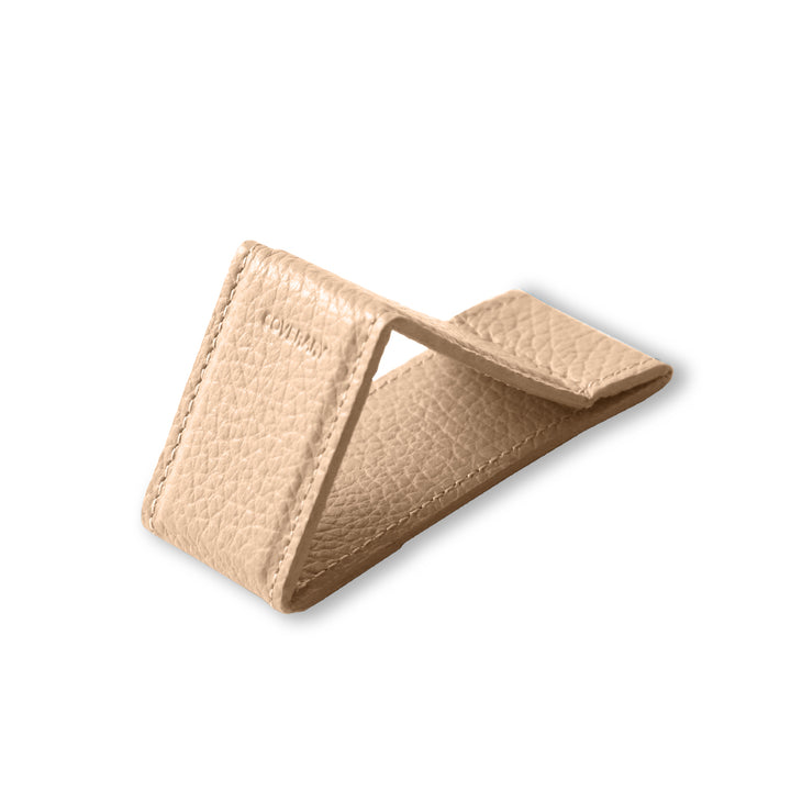 Ceinture à main avec support en cuir italien grainé, 32 couleurs, cuir véritable