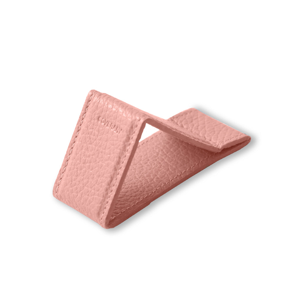 Ceinture à main avec support en cuir italien grainé, 32 couleurs, cuir véritable